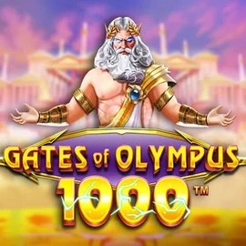 Gates of Olympus 1000 online game logo by Pragmatic Play on new-lucky-casino.com